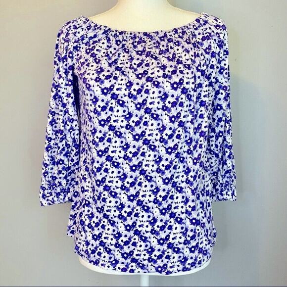 MICHAEL Michael Kors Purple & White Floral Off Shoulder Top - Picture 2 of 10